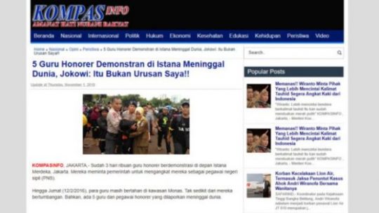[Cek Fakta] Hoaks Jokowi Abaikan Guru Honorer Demonstran yang Meninggal