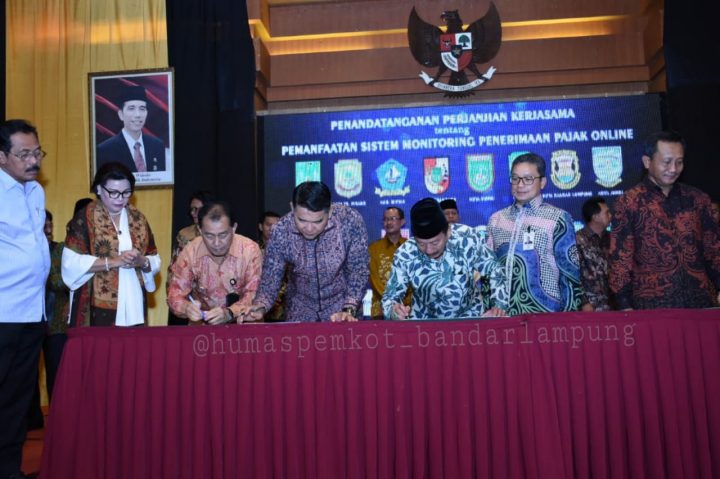 Walikota Se-Sumbagsel Tandatangani Perjanjian Kerjasama Pemanfaatan Penerimaan Pajak Online