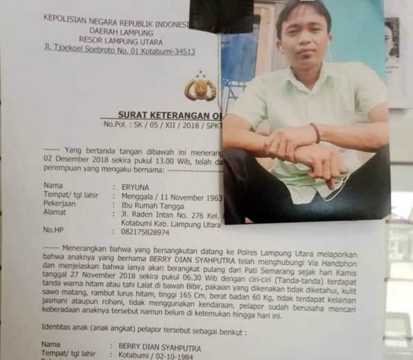 Hilangnya Pengurus Pospera Lampung Utara Masih Misteri