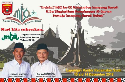 Besok Bupati Parosil Buka MTQ Lampung Barat 2018