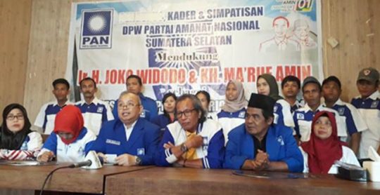 Kader PAN Sumsel Deklarasikan Dukungan untuk Jokowi-Ma’ruf Amin