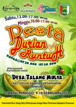 Wah, Ada Pesta Durian Runtuh 2019 di Desa Talang Mulya Pesawaran