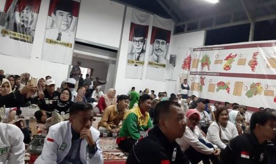 Pendukung Jokowi dan Prabowo di Lampung Gelar Nobar Debat Capres
