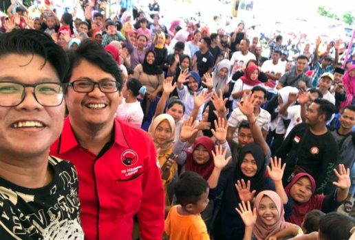 Sosialisasi di Tanjungsari-Natar, Nurul Ikhwan dan Babang Tampan Disambut Meriah
