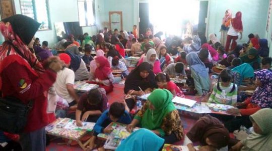 KPM PKH Lampung Tengah Gelar Lomba Mewarnai di Desa Adijaya