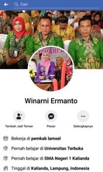 Dicatut untuk Menipu, Ini Kata Plt Bupati Lamsel Soal Akun Facebook Nanang Ermanto dan Winarni Ermanto