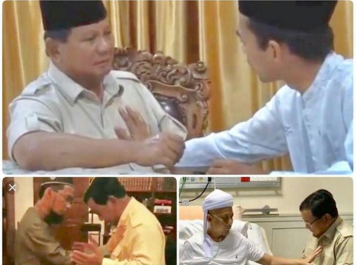 Arie Untung Unggah Foto Tiga Ustaz Sentuh Dada Prabowo