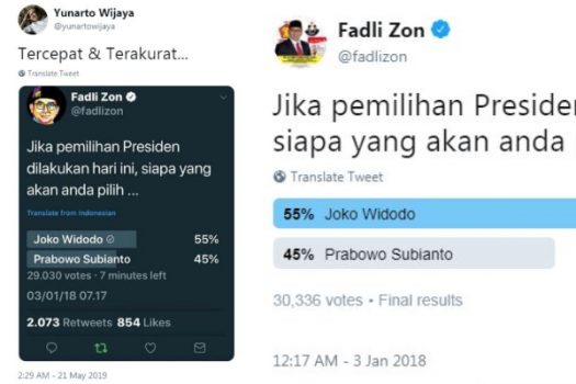 Lebih Akurat Dibanding Lembaga Survei, Fadli Zon Sudah Prediksi Jokowi Menang Sejak 2018