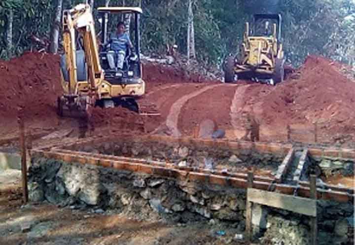 TMMD di Lampung Utara, Prajurit TNI Bangun Gorong-Gorong