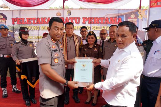Terima Hibah Tanah, Polres Lampung Selatan Kembali Dibangun Markas