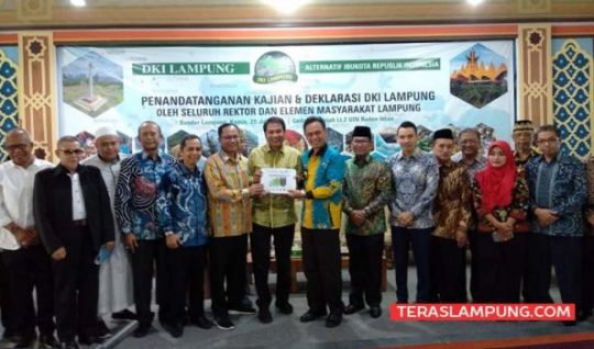 Para Rektor Tanda Tangani Dukungan Lampung Sebagai Ibukota RI