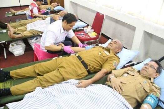 Ratusan ASN Pemprov Lampung Baksos Donor Darah