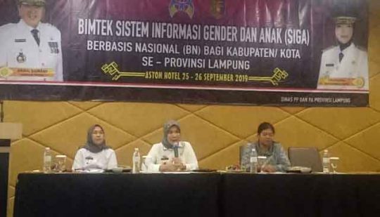 Dinas PPPA Provinsi Lampung Gelar Bimtek Sistem Informasi Gender dan Anak Berbasis Nasional