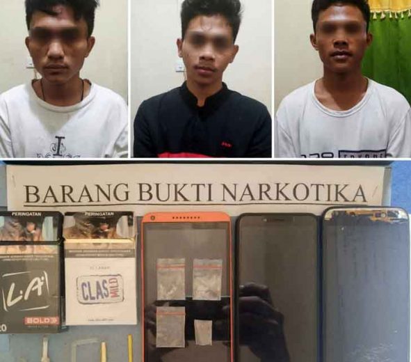 Polres Way Kanan Ringkus Tiga Pengedar Sabu-Sabu