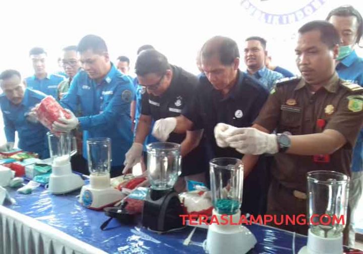 BNNP Lampung Musnahkan 16,6 Kg Sabu dan 1.140 Butir Pil Ekstasi