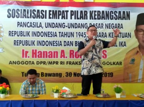 Hanan Rozak Gelar Sosialisasi Empat Pilar di Tulangbawang