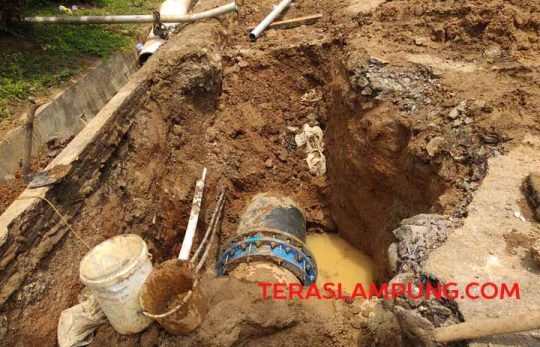 Pipa Induk PDAM Way Rilau Masih Bocor, Air tak Mengalir ke Pelanggan