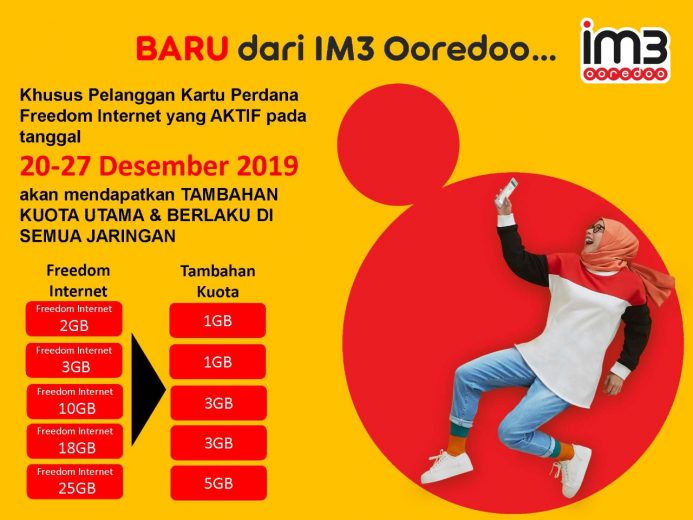 IM3 Ooredoo Beri Tambahan Kuota 24 Jam di Akhir Tahun