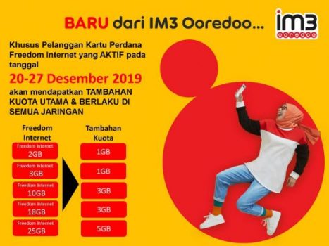 IM3 Ooredoo Beri Tambahan Kuota 24 Jam di Akhir Tahun