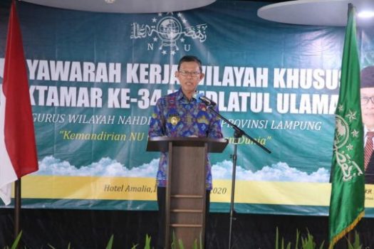 Muskerwilsus NU Lampung ke-34, Gubernur Ajak Kalangan Nahdliyin Sukseskan Muktamar NU Oktober Mendatang