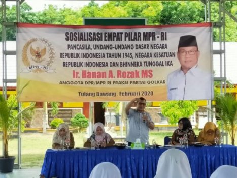 Hanan Rozak Sosialisasikan Empat Pilar bagi Kaum Milenial di Tulangbawang