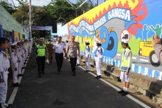 Dit Lantas Polda Lampung Asistensi Kampung Tertib Lalu Lintas di Kelurahan Enggal
