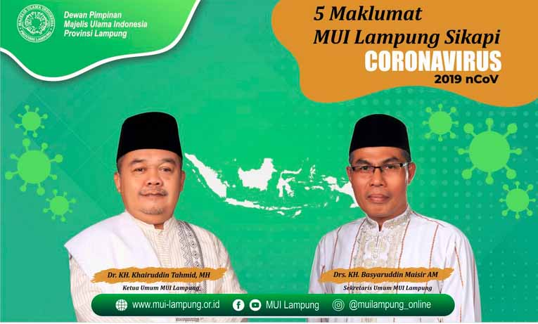 Antisipasi Virus Corona, MUI Lampung Ajak Umat Islam Lakukan Lima Langkah