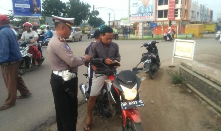 Razia Kendaraan, Satlantas Polres Lamteng Jaring 36 Sepeda Motor