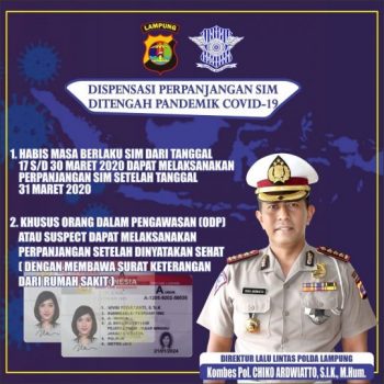 Dukung Cegah Covid-19, Polres Tanggamus Beri Dispensasi Perpanjangan SIM