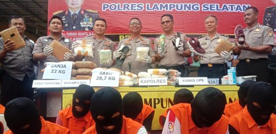 Polres Lamsel Gagalkan Penyelundupan Sabu-Sabu Senilai Rp 28,766 Miliar