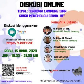 Penanggulangan Covid-19, Teraslampung Kembali Gelar Diskusi Online
