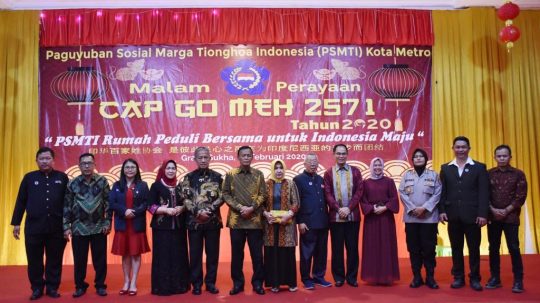 Walikota Pairin Hadiri Perayaan Cap Go Meh PSMTI Kota Metro