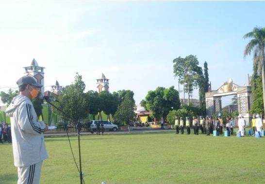 Plt Bupati Lampung Utara Pimpin Apel Siaga Gugus Tugas Covid-19
