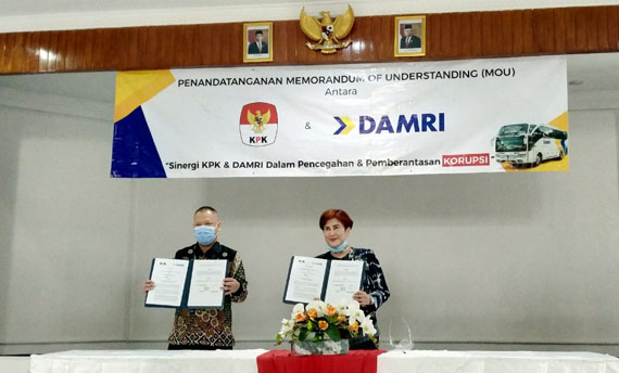Perluas Jangkauan Kampanye Antikorupsi, KPK-Damri Sepakati Kerja Sama