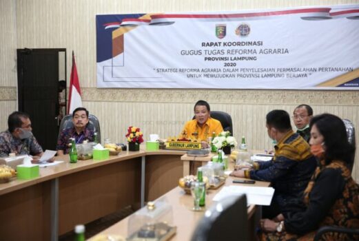 Buka Rakor Gugus Tugas Reforma Agraria Lampung, Ini Pesan Gubernur Arinal