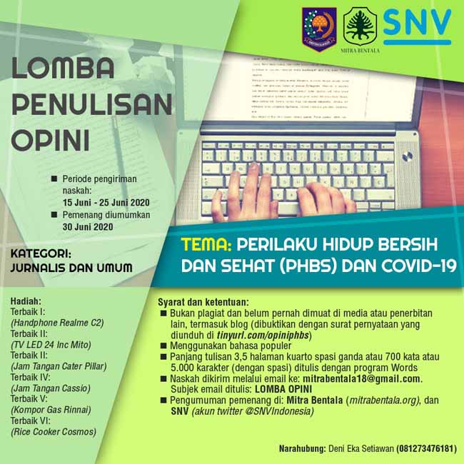 Adian dan Ivan Juara Lomba Menulis PHBS dan Covid-19 Mitra Bentala