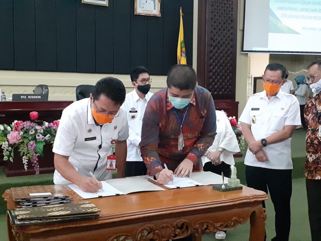 Pemprov Lampung Tanda Tangani MoU Tambahan dengan BPJS