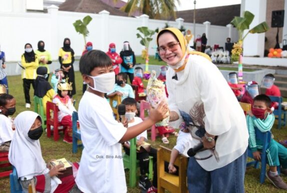 Hari HAN 2020, Bunda PAUD Lampung Senam-Bermain-Mendongeng Bersama Anak-Anak