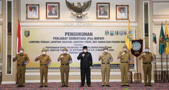 Kukuhkan Lima Pjs Bupati, Ini Harapan Gubernur Lampung