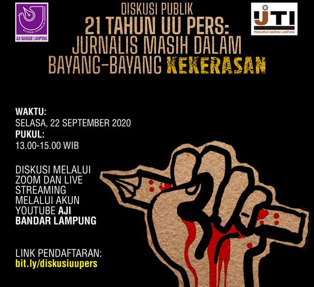 AJI-IJTI Lampung akan Gelar Diskusi Publik 21 Tahun UU Pers