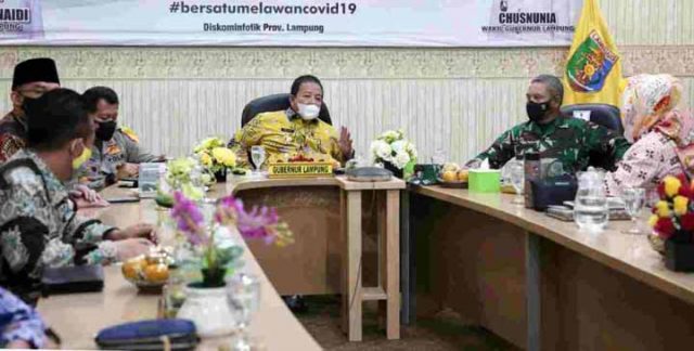 Gubernur Lampung Ikuti Rakor Antisipasi Penyebaran Covid-19 Saat Libur Panjang