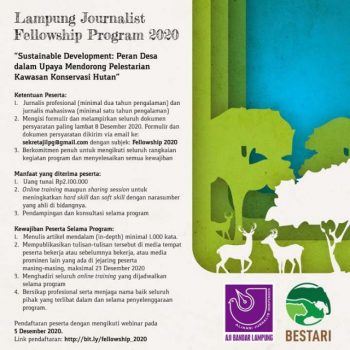 AJI Bandarlampung-Bestari Beri Beasiswa Peliputan Konservasi Hutan