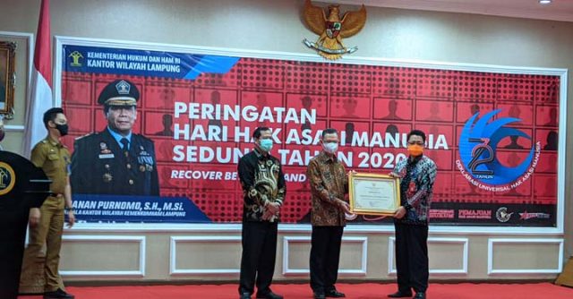 Bandarlampung Raih Penghargaan Kota Peduli HAM