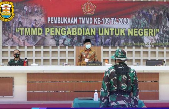 Walikota Herman HN Buka TMMD ke-109 di Bandarlampung
