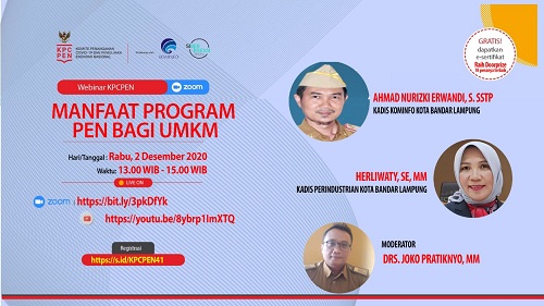 Kadis Kominfo Kota Bandar Lampung Menjadi Narasumber pada Webinar Manfaat PEN