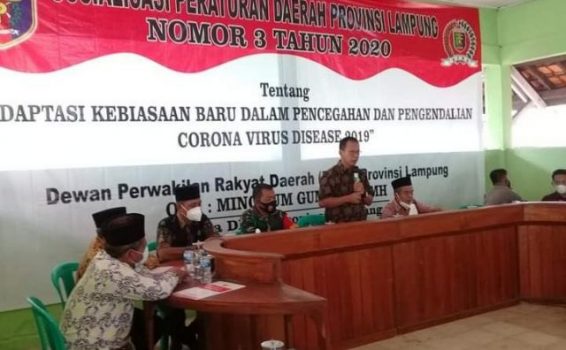 Mingrum Gumay Sosialisasi Perda Adaptasi Kebiasaan Baru di Lamteng