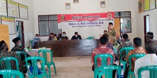 Di Trimurjo, Midi Iswanto Ajak Masyarakat Patuhi Protokol Kesehatan