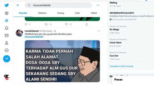 Pasca-KLB Demokrat, Tagar Karma dan Maling Jadi Trending di Twitter