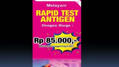 PT KAI Turunkan Biaya Rapid Test Antigen Jadi Rp85 Ribu