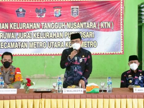 Walikota Metro Resmikan Kelurahan Tangguh Nusantara Purwosari